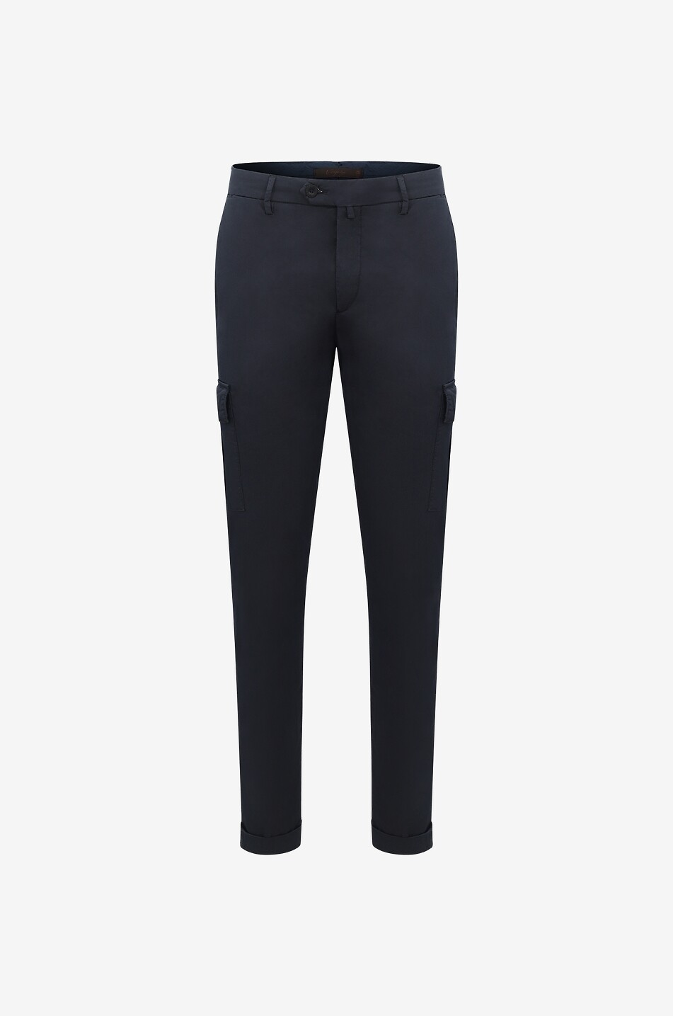 B SETTECENTO Cotton slim fit cargo trousers Men DARK BLUE 1