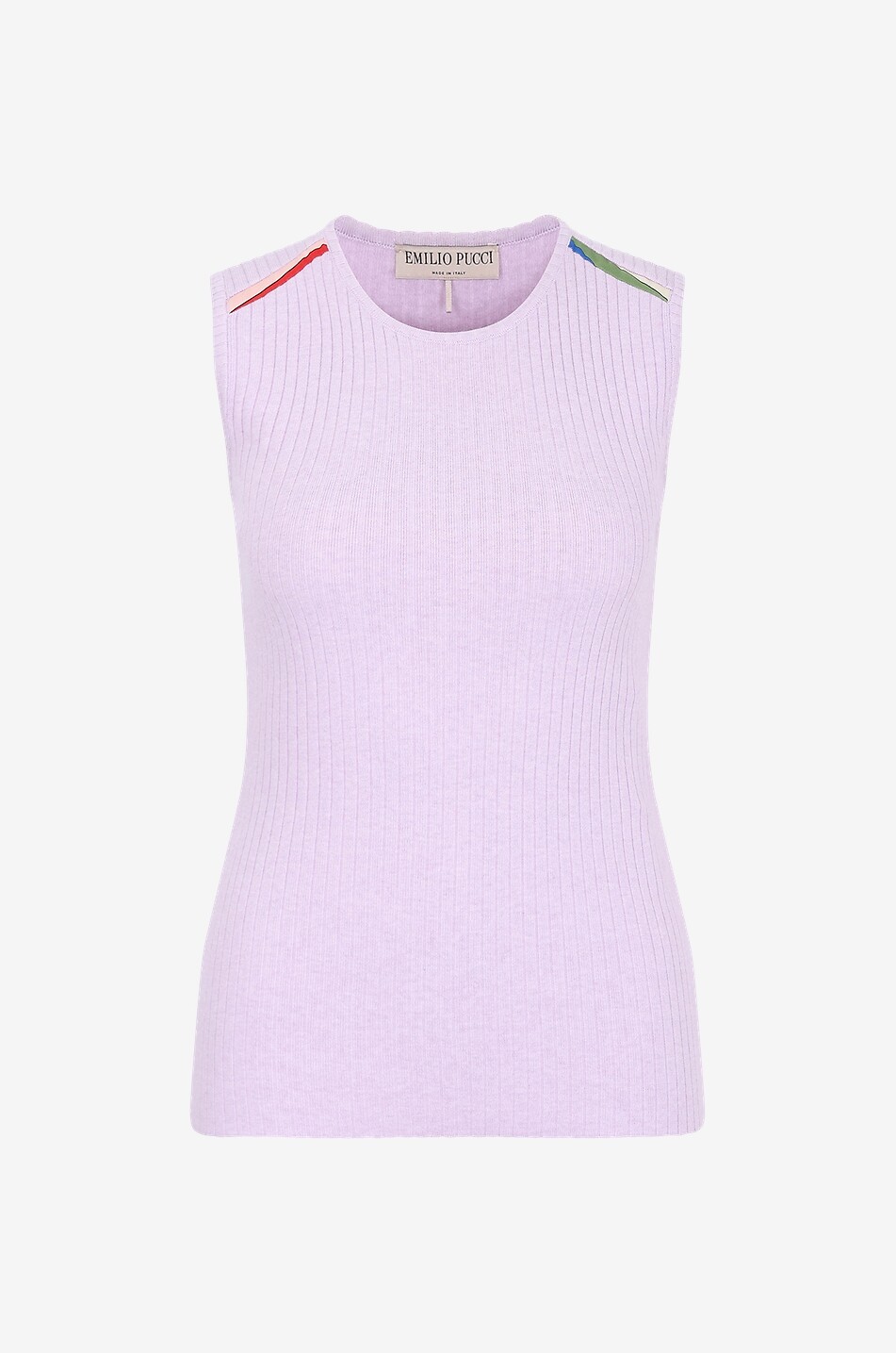 Ärmelloser Rippstrickpullover aus Baumwolle Iride