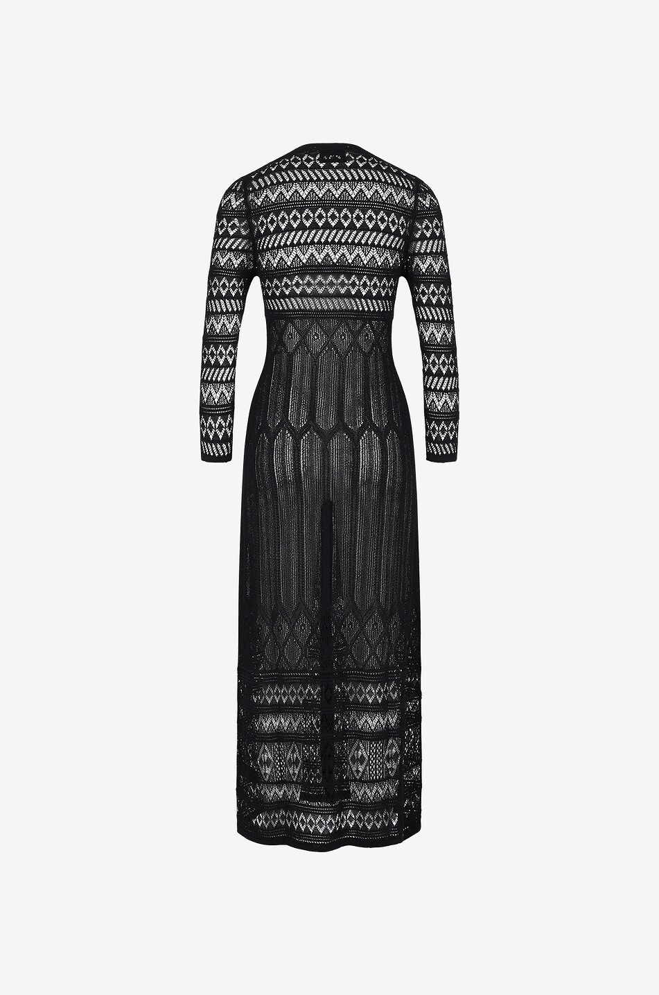 ISABEL MARANT Atedy long buttoned crochet lace dress Women BLACK 2