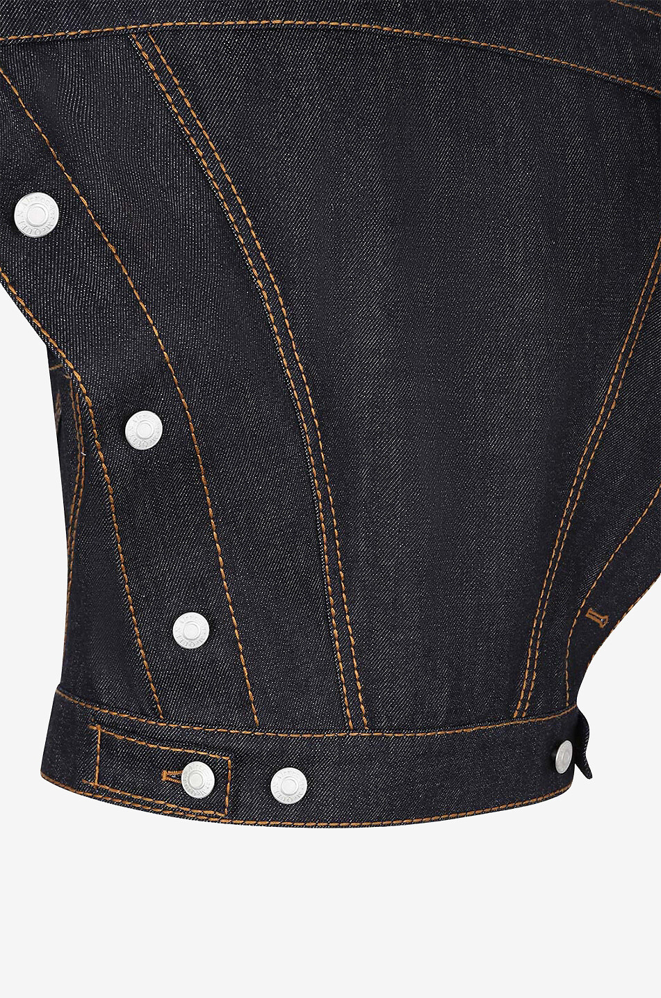 ALEXANDER McQUEEN Jeansjacke mit kurzen Rüschenärmeln Damen DUNKELBLAU 3