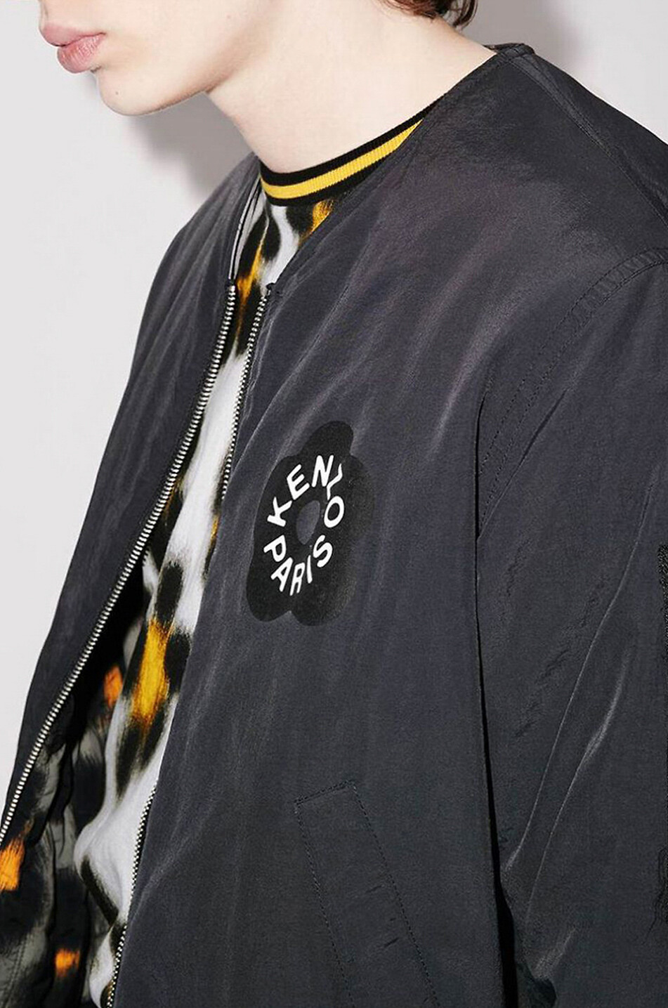 KENZO Hana Leopard reversible bomber jacket Men BLACK 5