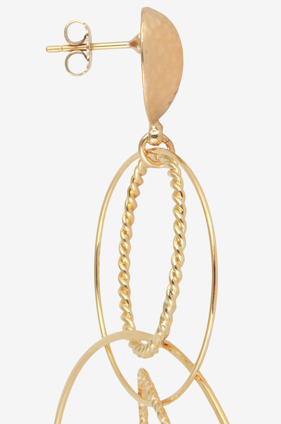 GAS BIJOUX Longues boucles d'oreilles dorées Torsade Multi Femme DORE 2