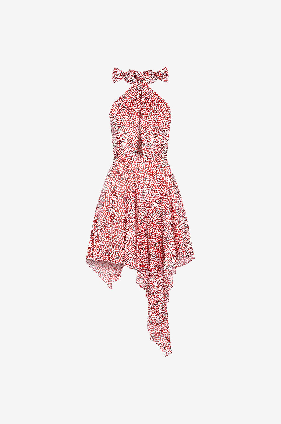 Asymmetrisches Neckholder-Minikleid mit Ausschnitt Hearts