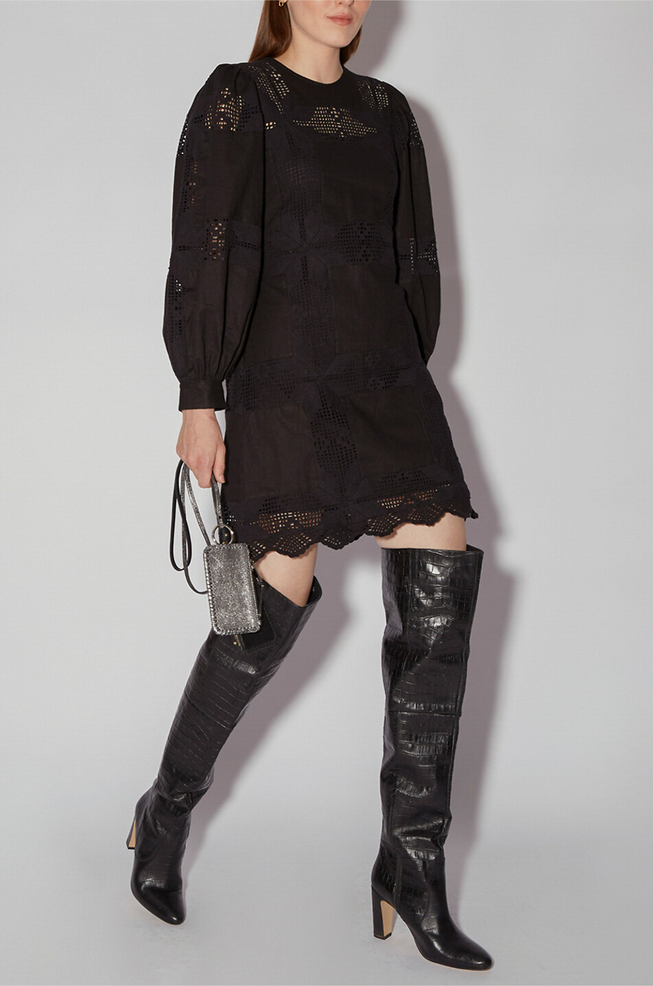 Robe courte en lin et coton Arti