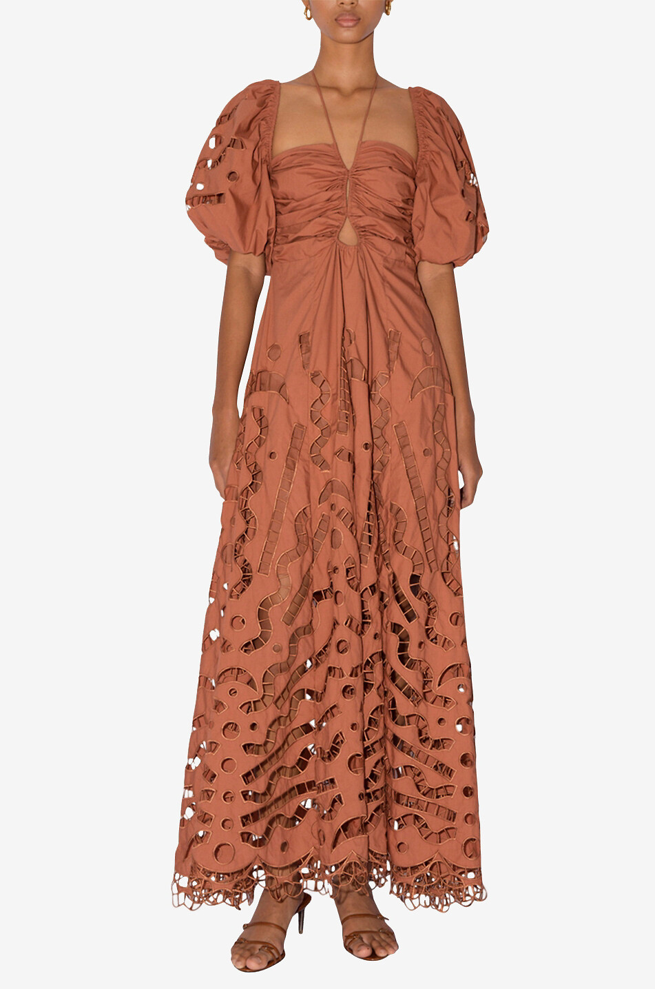 Robe longue en coton Flores