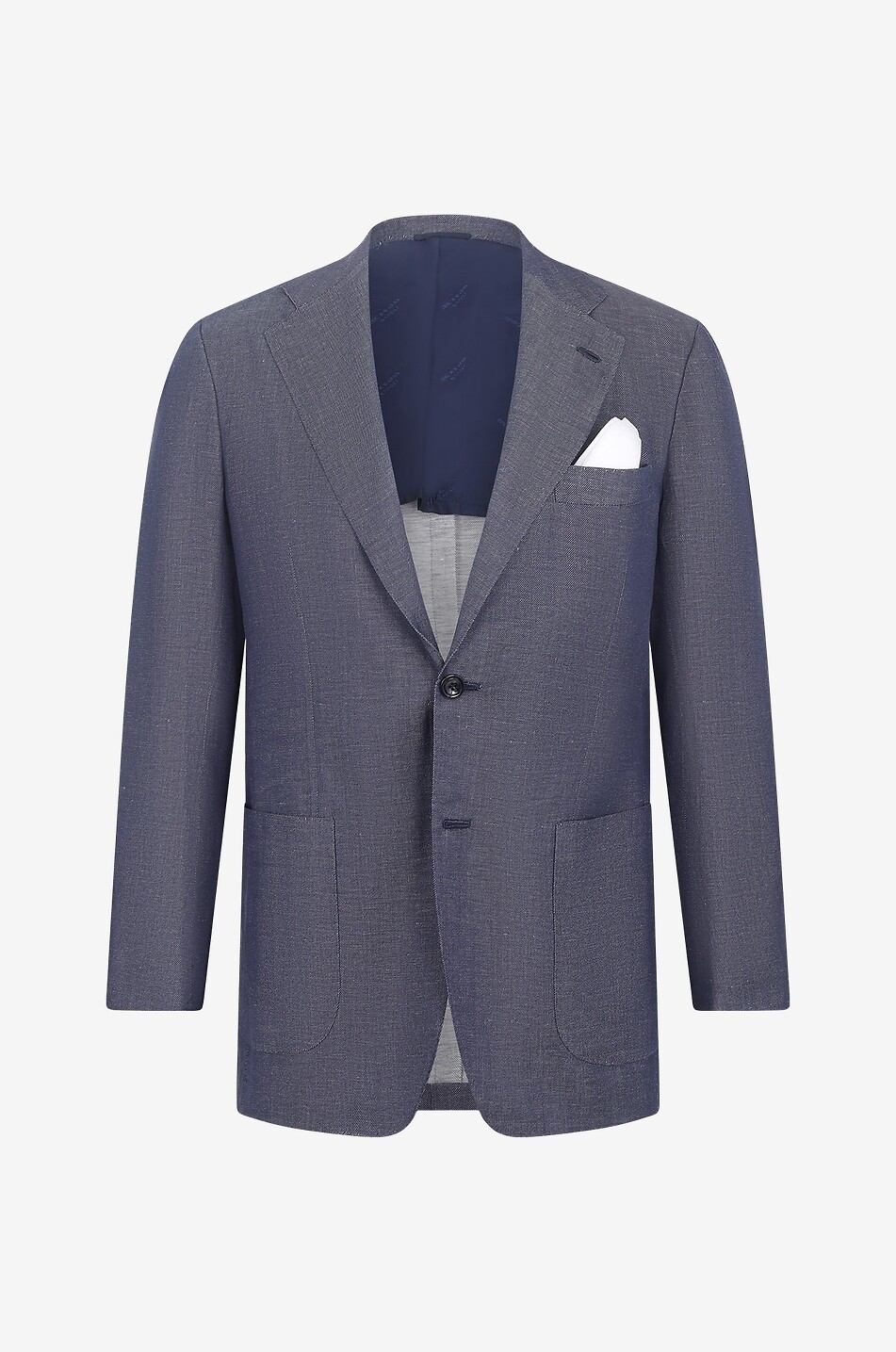 KITON Lightweight twill blazer with pocket square Men MEDIUM BLUE 1