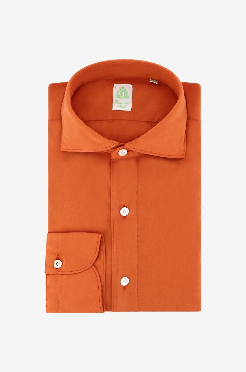 FINAMORE Edoardo cotton long-sleeved shirt Men MEDIUM ORANGE 1