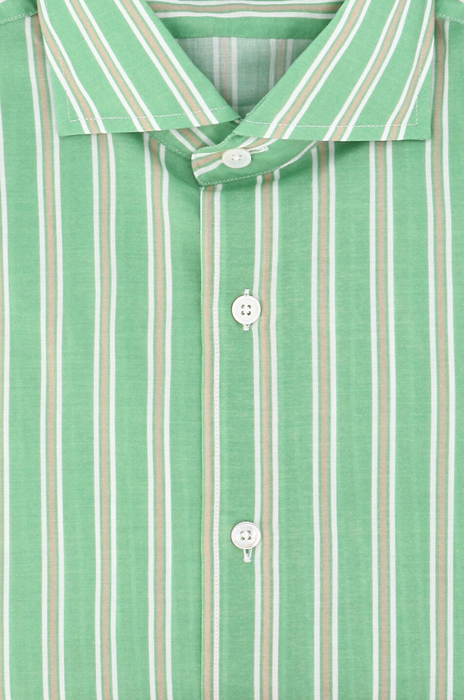 FEDELI Striped cotton long-sleeved shirt Men MEDIUM GREEN 2