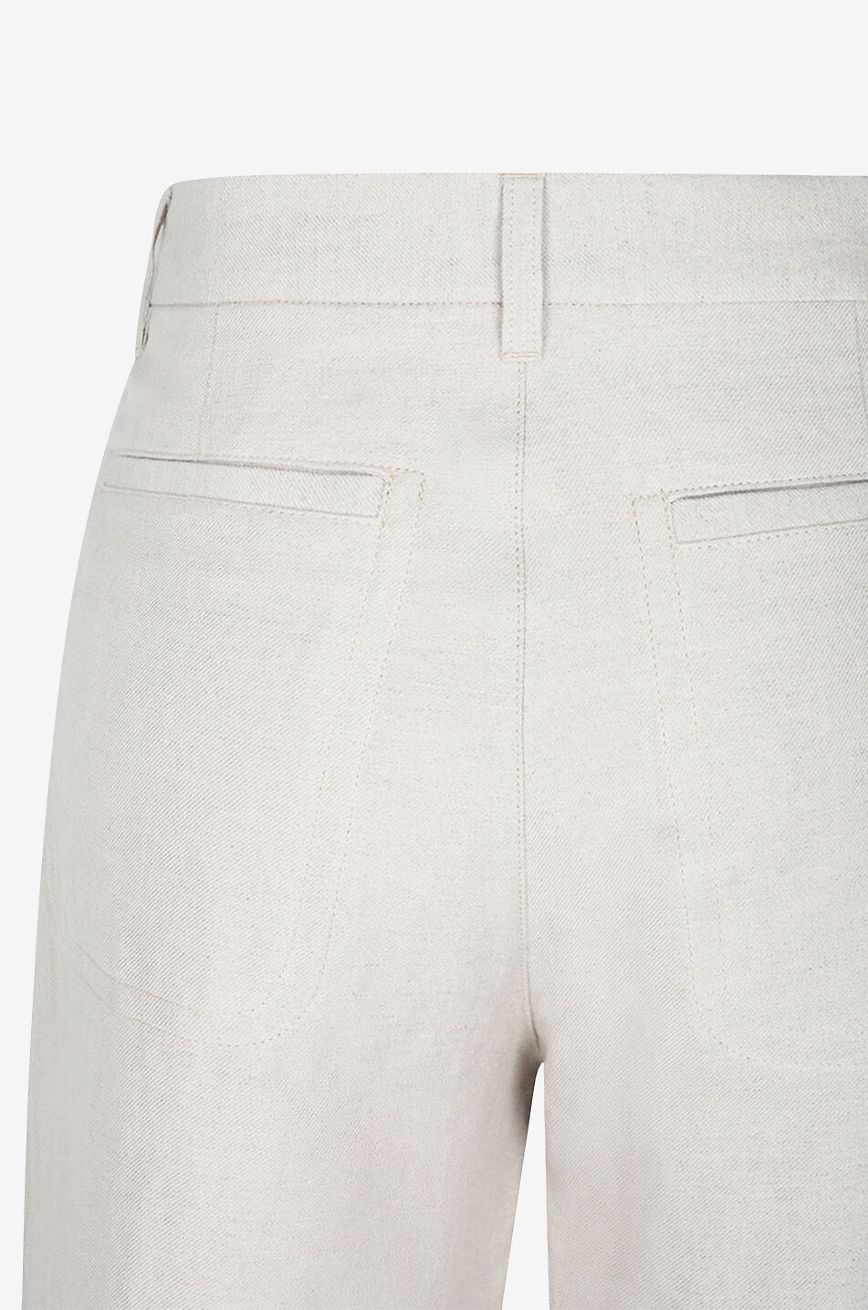 Baumwoll- und Leinenhose mit weitem Bein und hohem Bund Seaside