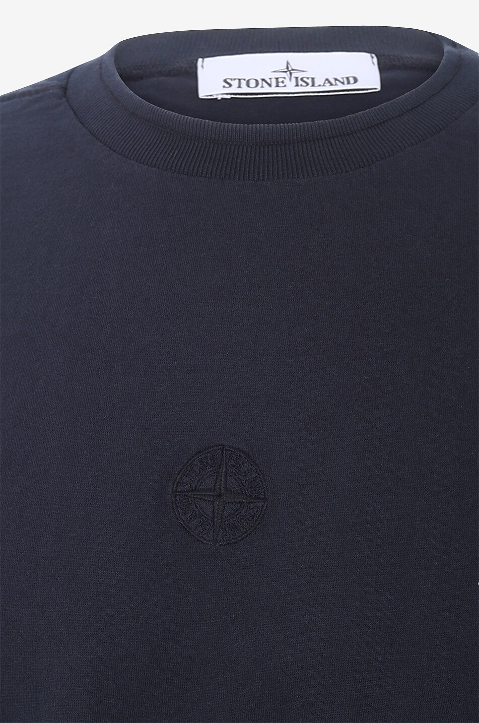 STONE ISLAND T-shirt en jersey bio 20957 Fissato Effect Homme BLEU FONCE 3