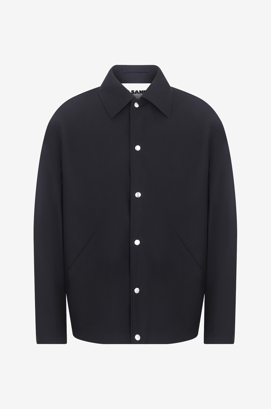 Logo printed dry touch cotton shirt jacket