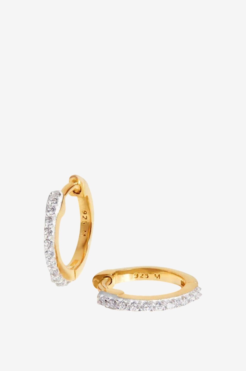 MISSOMA Créoles dorées avec zircon Classic Pave Huggies Femme DORE 1