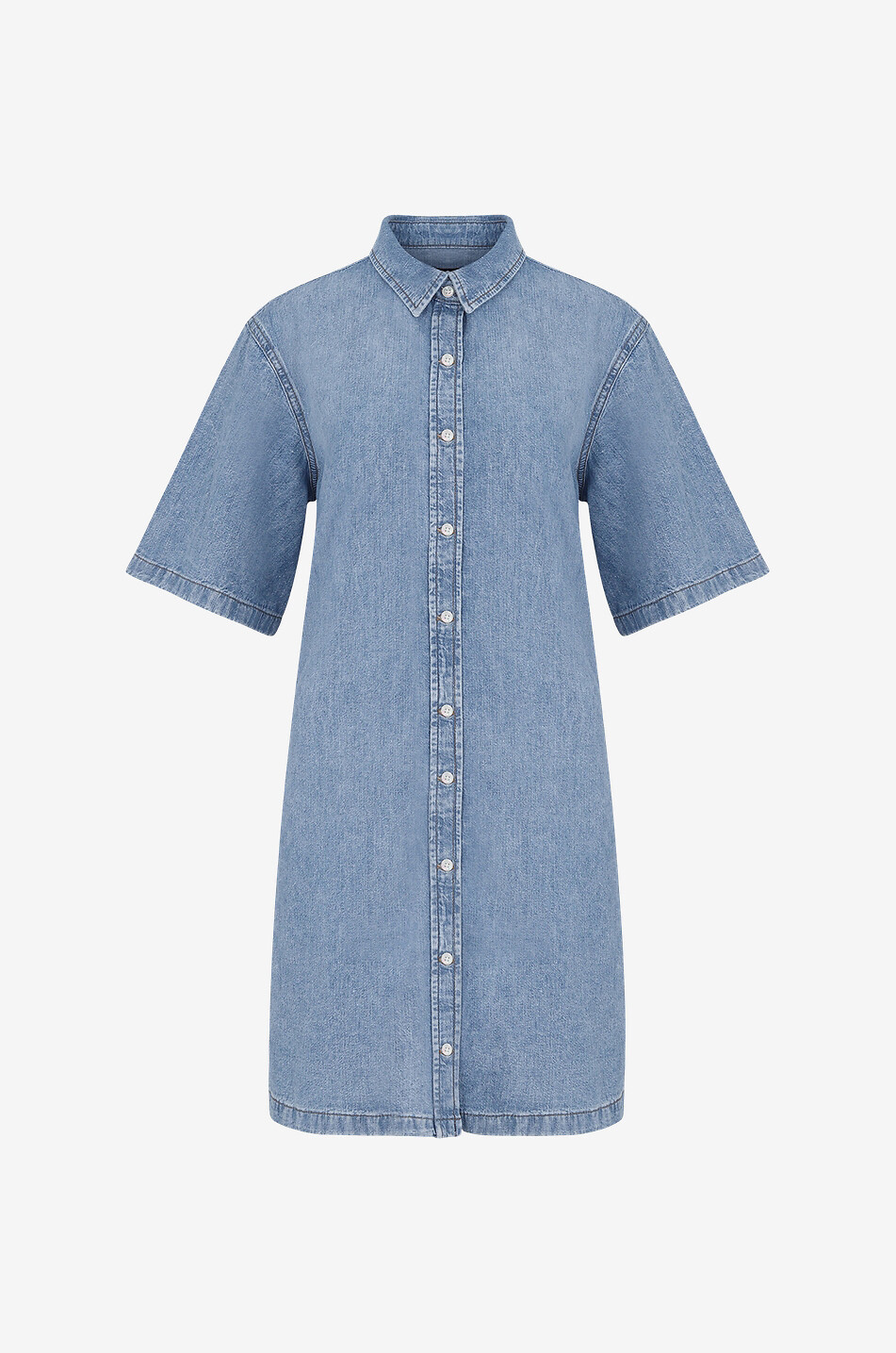 7 FOR ALL MANKIND Laura cotton short shirt dress Women LIGHT BLUE 1