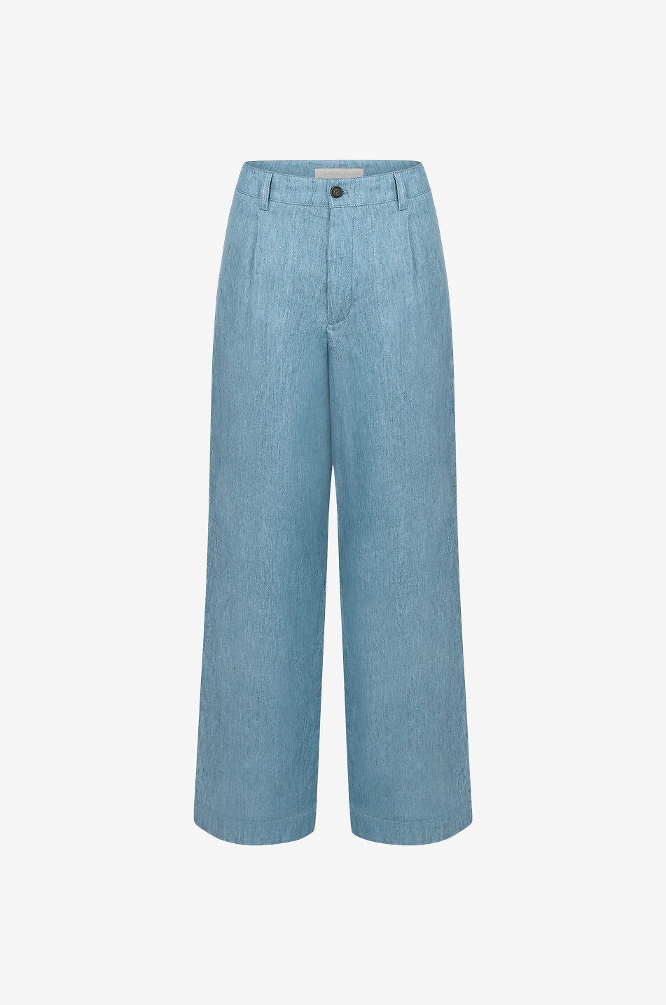 Silver linen wide-leg tailored trousers