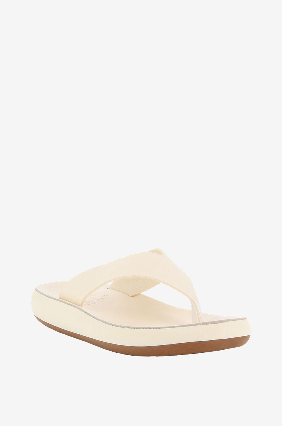 ANCIENT GREEK SANDALS Charys Comfort leather platform flip-flops Women EGGSHELL 1