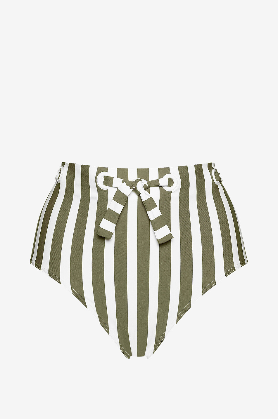 Encanta high-rise striped bikini bottom