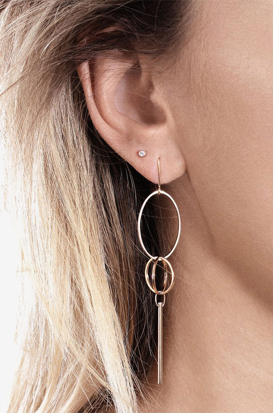 VANRYCKE Mono clou d'oreilles en or rose et diamant One Femme ROSE 2