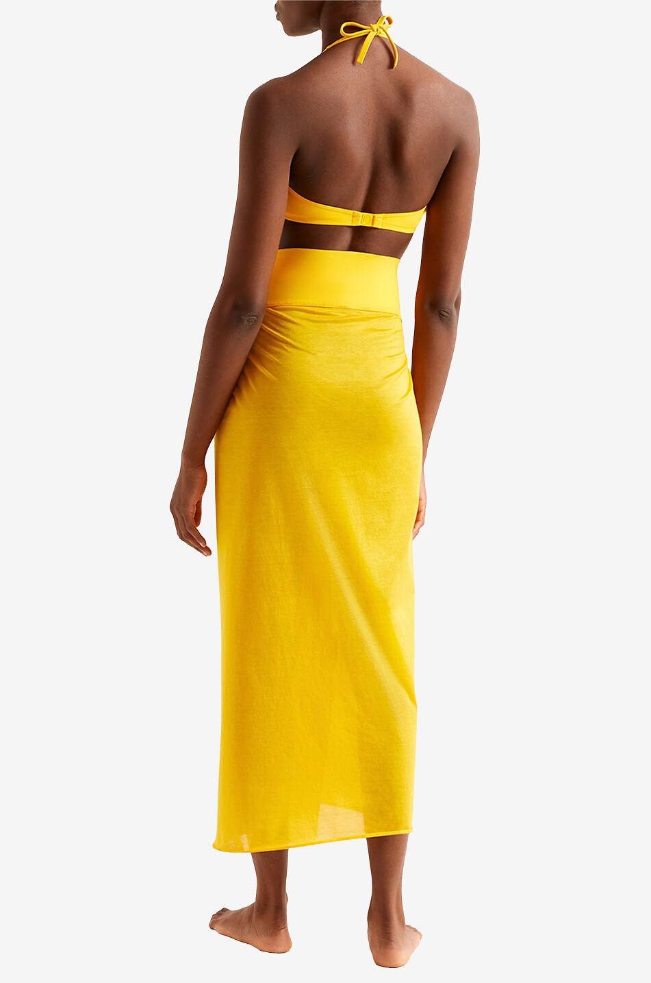 ERES Peplum long jersey sarong Women YELLOW 4