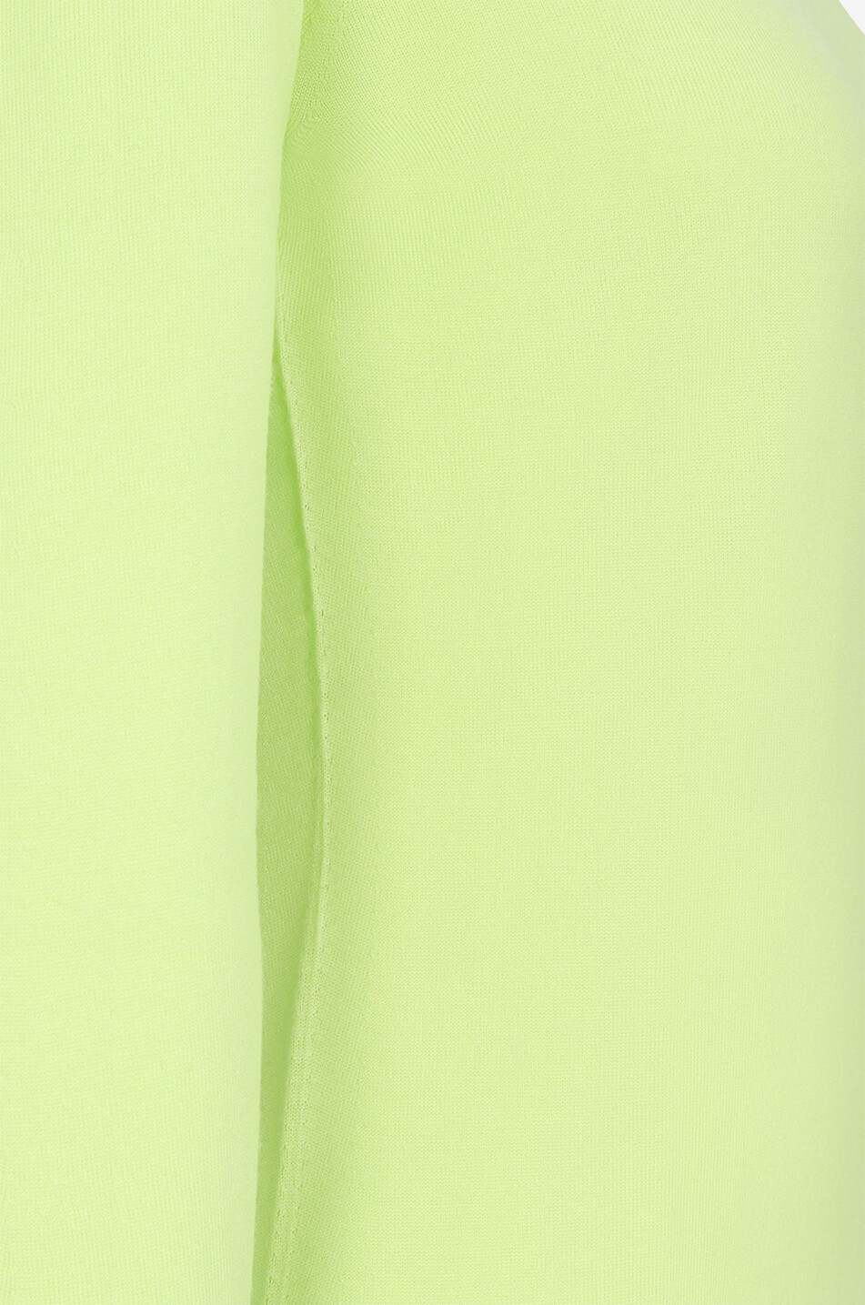 BONGÉNIE Pull fin ajusté en laine à col rond Femme VERT 3