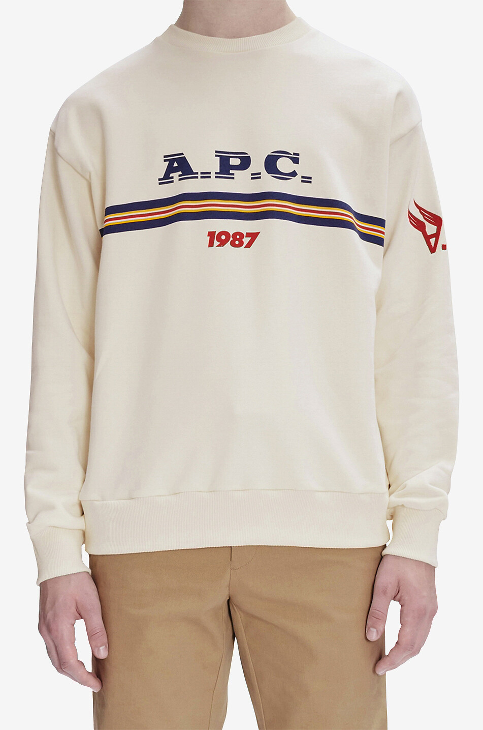 A.P.C. Sweat-shirt à col rond imprimé Adam Homme BEIGE 2