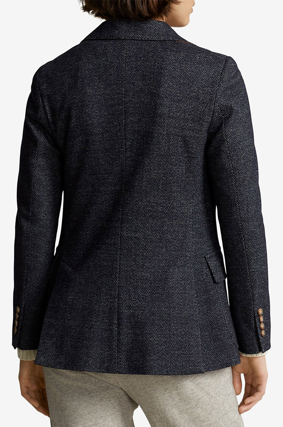 Taillierter Blazer aus Fischgräten-Tweed