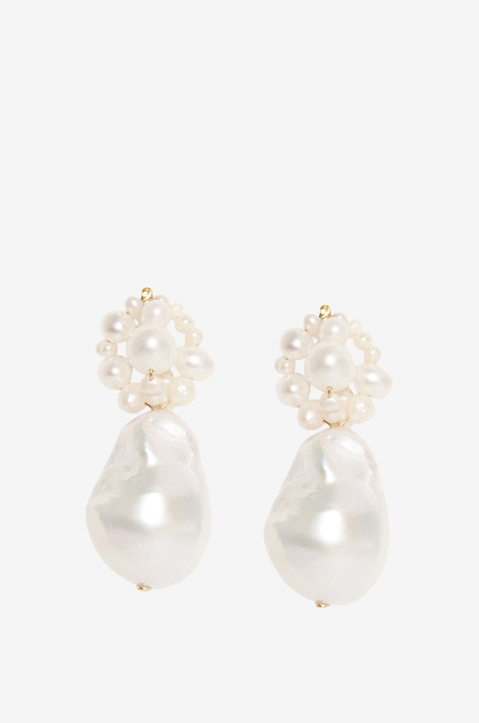 Boucles d'oreilles en perles et zircons Tra-la-la