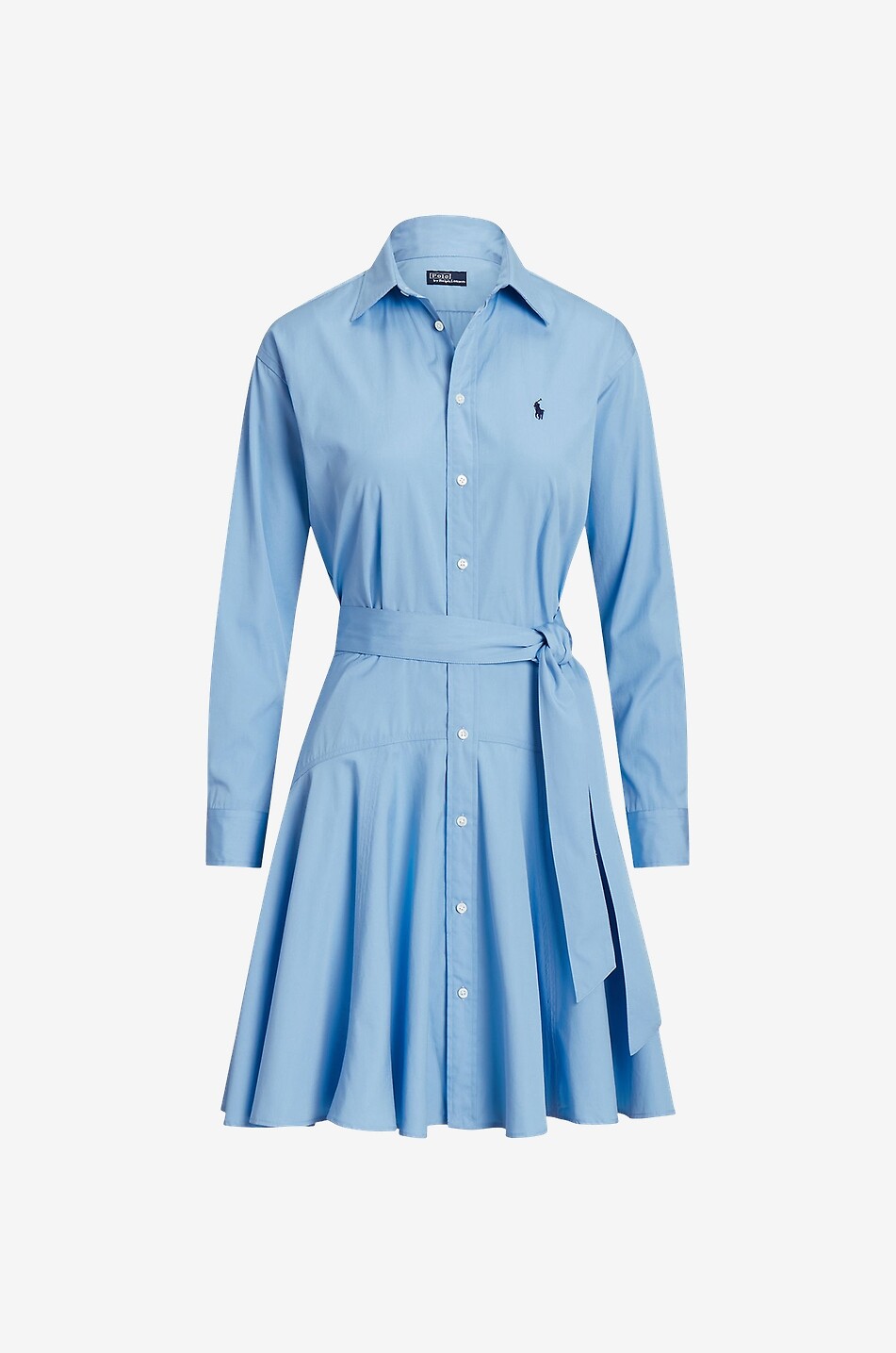 Short flared poplin shirt dress