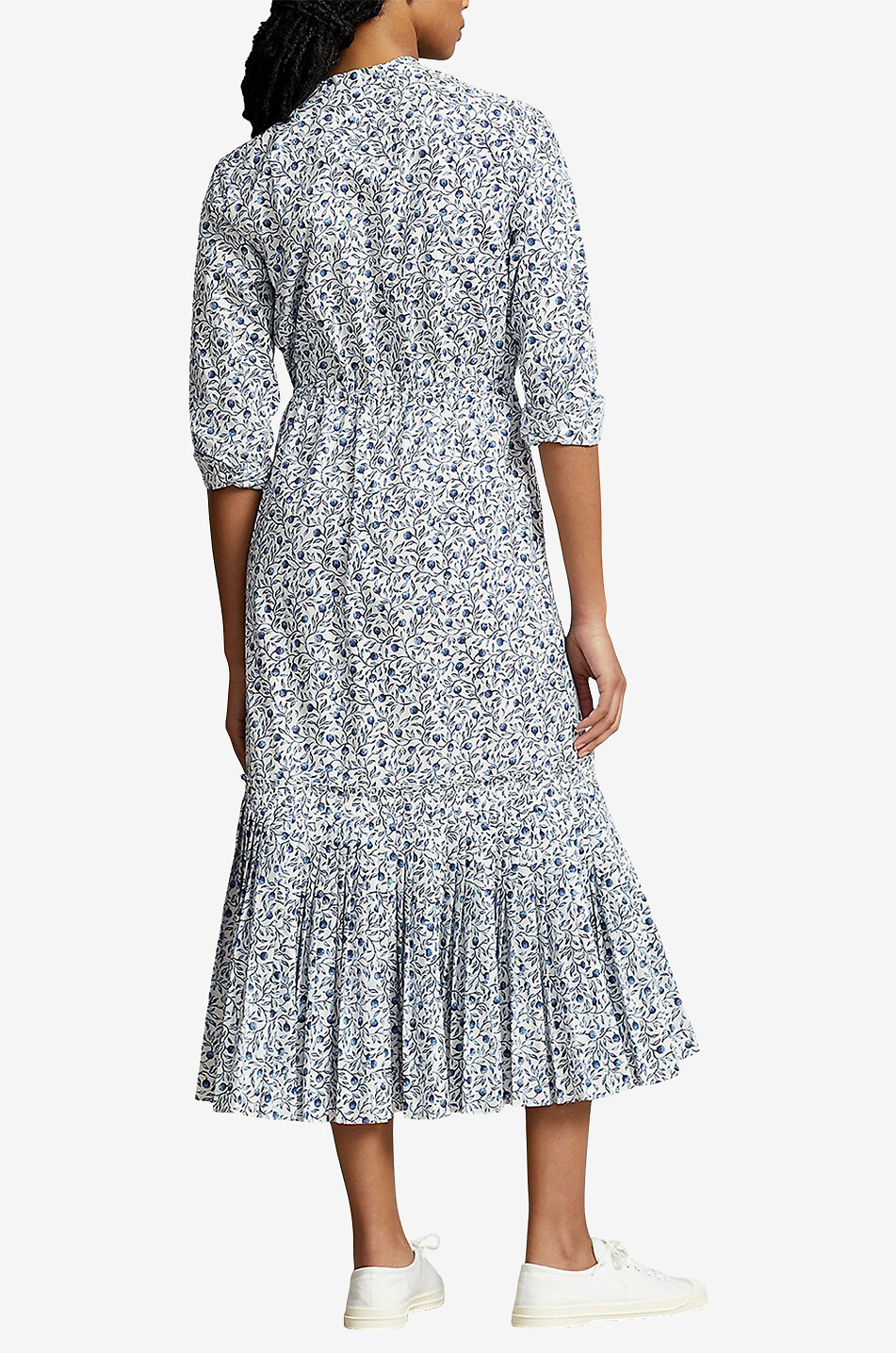 Silk blend A-line midi shirt dress - POLO RALPH LAUREN - LIGHT BLUE -  Bongnie Outlet