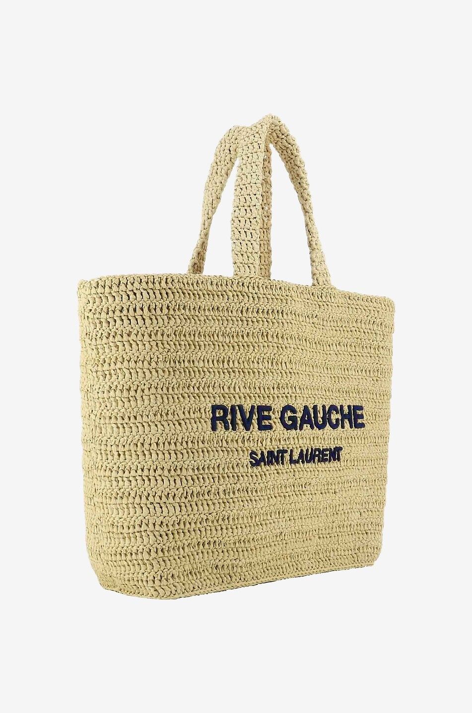 Rive Gauche crochet raffia tote bag SAINT LAURENT PARIS Bongenie