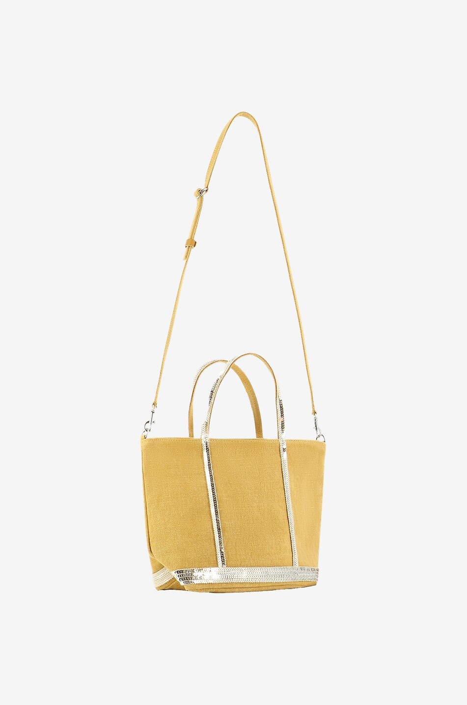 VANESSA BRUNO Sac cabas en toile de lin à sequins Petit Femme JAUNE FONCÉ 5