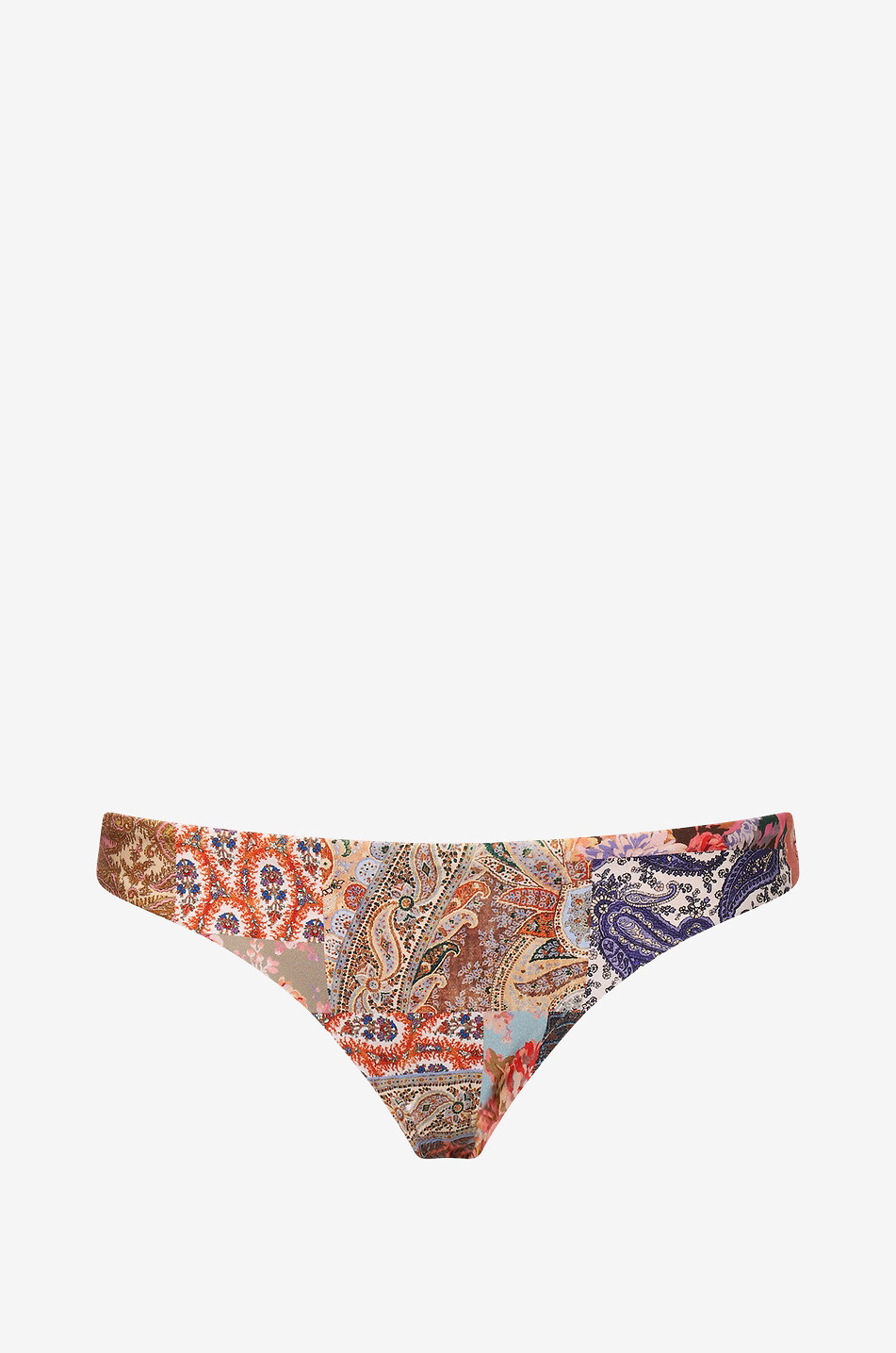 Bas de bikini imprimé patchwork Devi Skinny