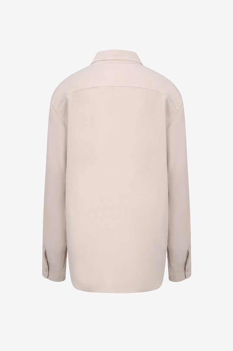 THE FRANKIE SHOP Langarm-Hemd aus fliessendem Twill Lotta Fluid Damen BEIGE 2