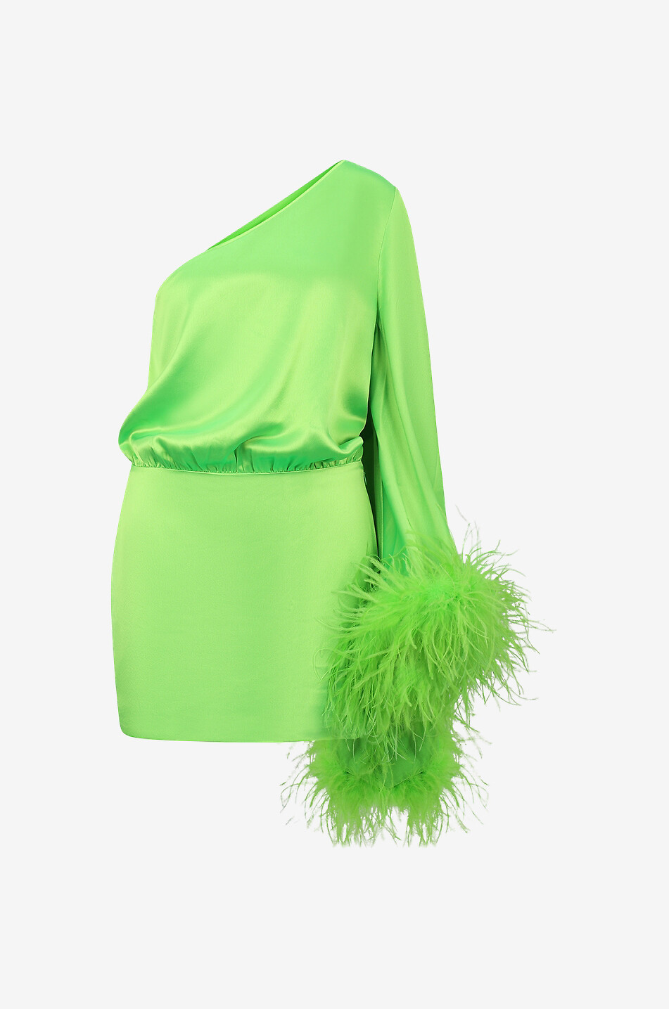 RETROFETE Allegra asymmetric satin dress Women LIGHT GREEN 1