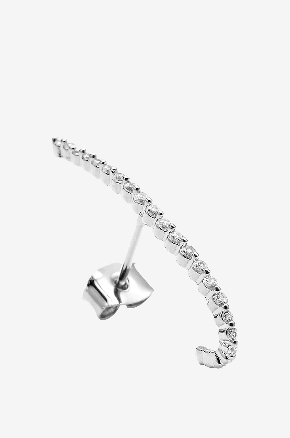 Mono boucle d'oreilles argentée et zircons Joanna