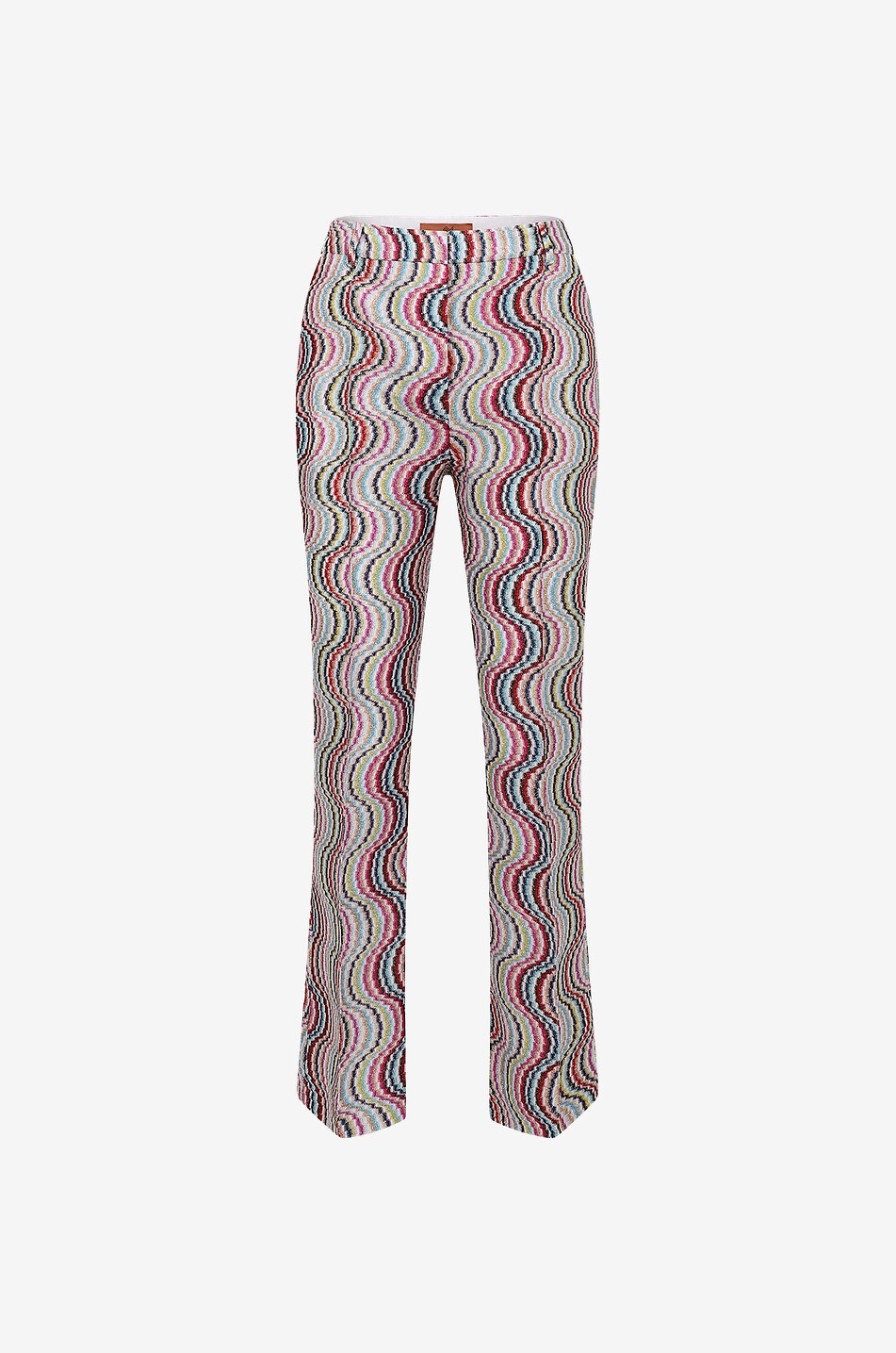 Wavy Lurex cropped straight leg trousers