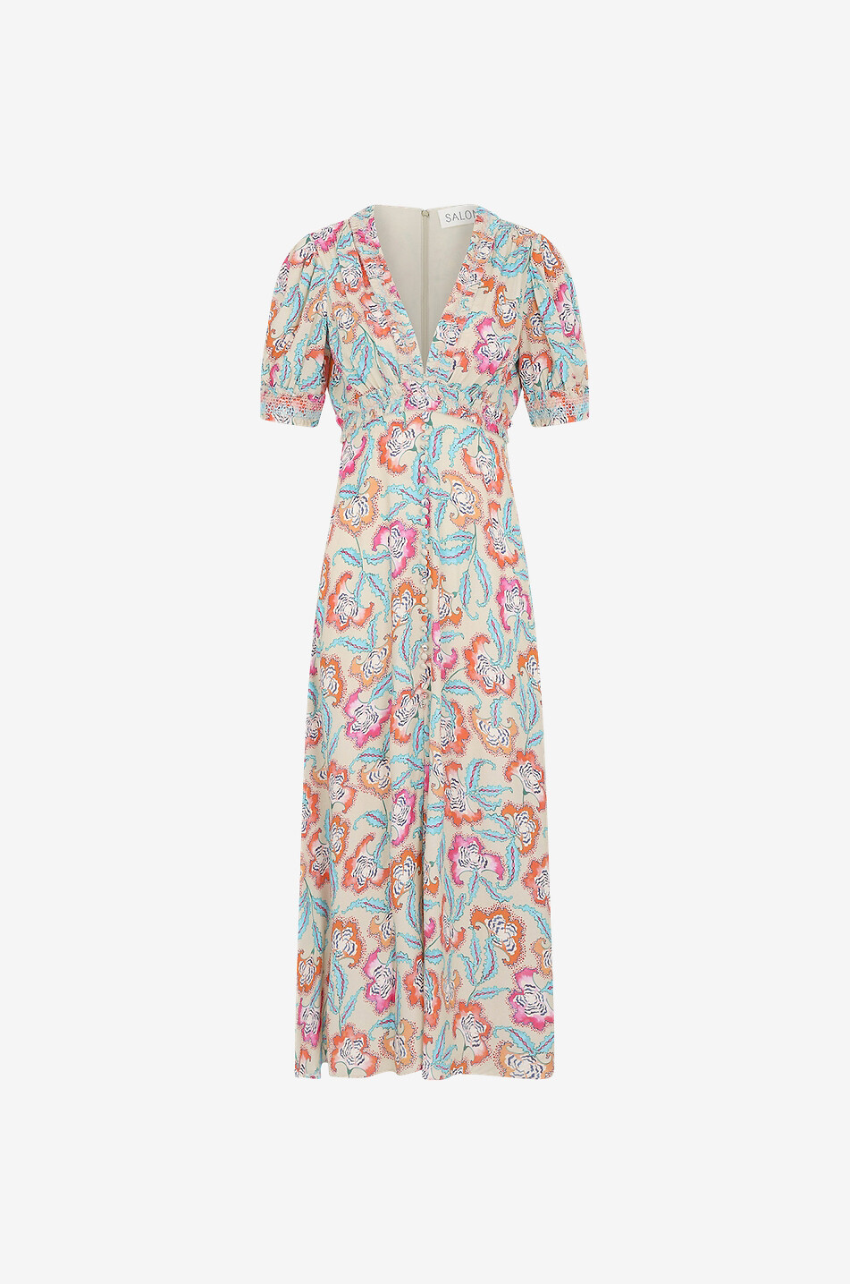 Robe longue en viscose Lea Smocked