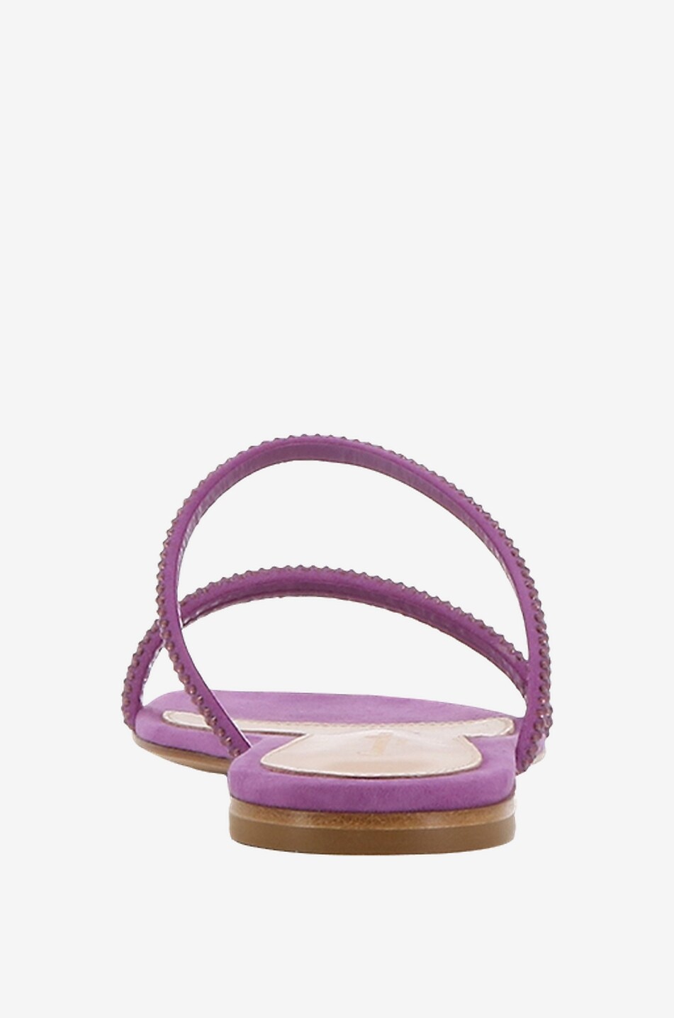 Flache Pantoletten aus Wildleder und Kristallen Cannes 05