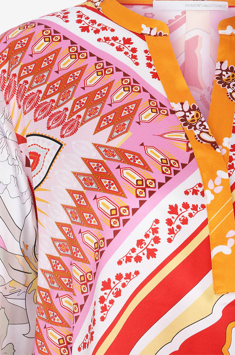 HERZEN'S ANGELEGENHE Langärmelige Bluse aus Seide mit Patchwork-Print Damen BUNT 3