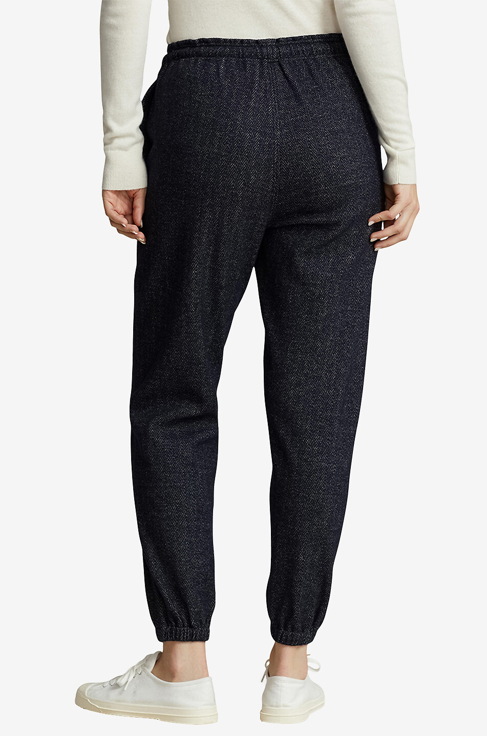 Herringbone knit jogging trousers