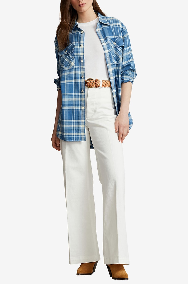 POLO RALPH LAUREN Sailor flared high-rise twill trousers Women EGGSHELL 4