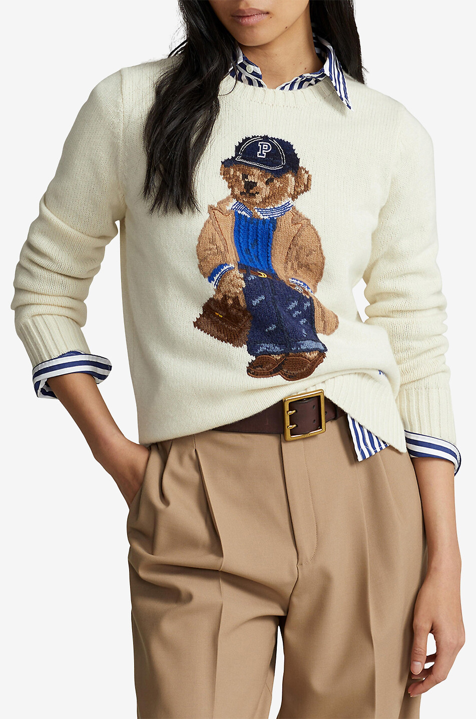 POLO RALPH LAUREN Polo Bear round neck jacquard jumper Women MULTI COLOURED 2