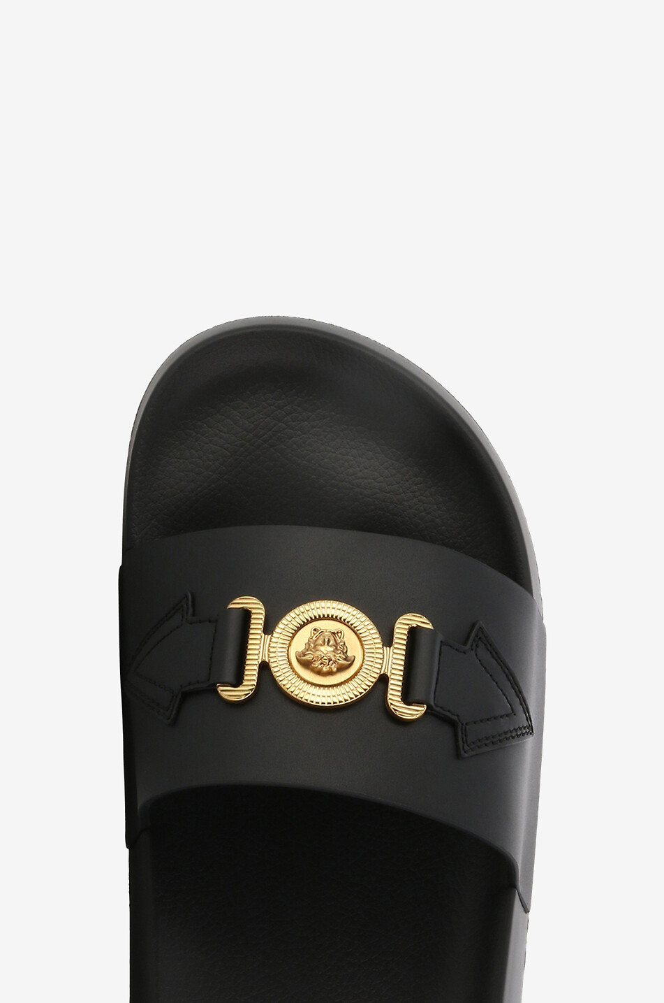 VERSACE Medusa Biggie smooth leather pool slides Men Colourless 5