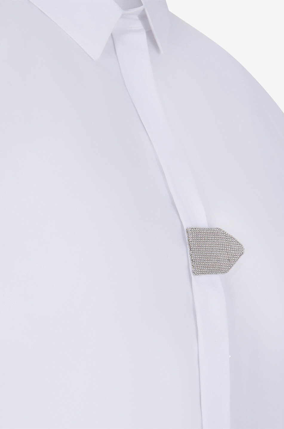 Langes Popeline-Hemd mit glitzernder Patte
