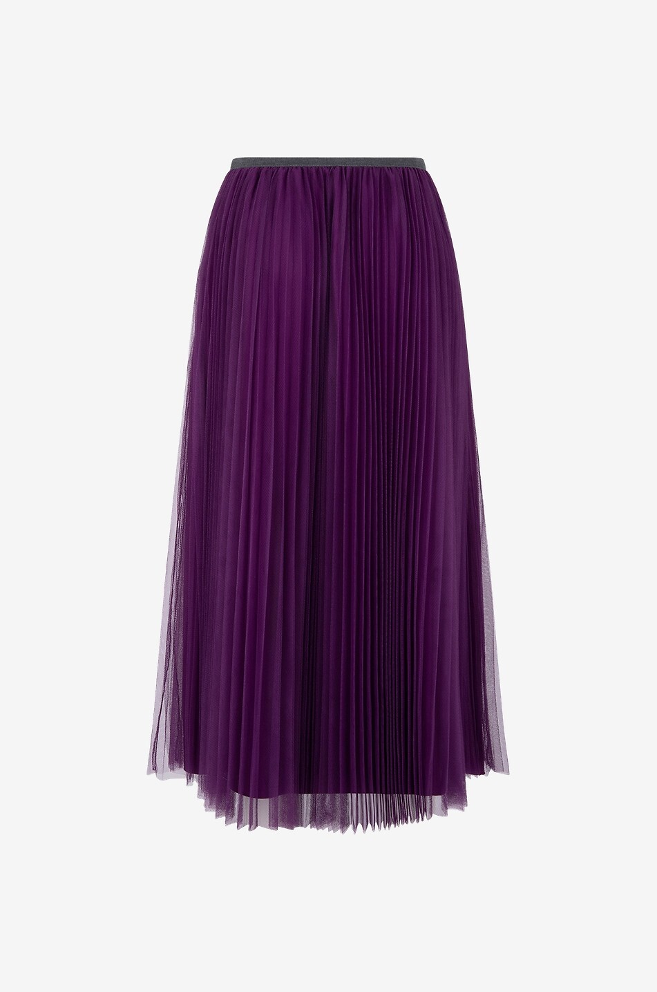 Jupe midi plissée en tulle