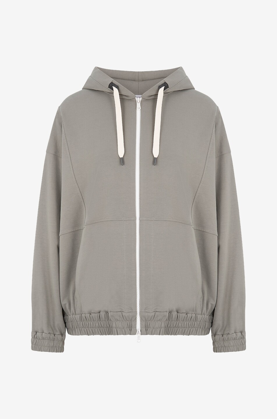 BRUNELLO CUCINELLI Shiny Exelets hooded full-zip sweatshirt Women LIGHT GREEN 1
