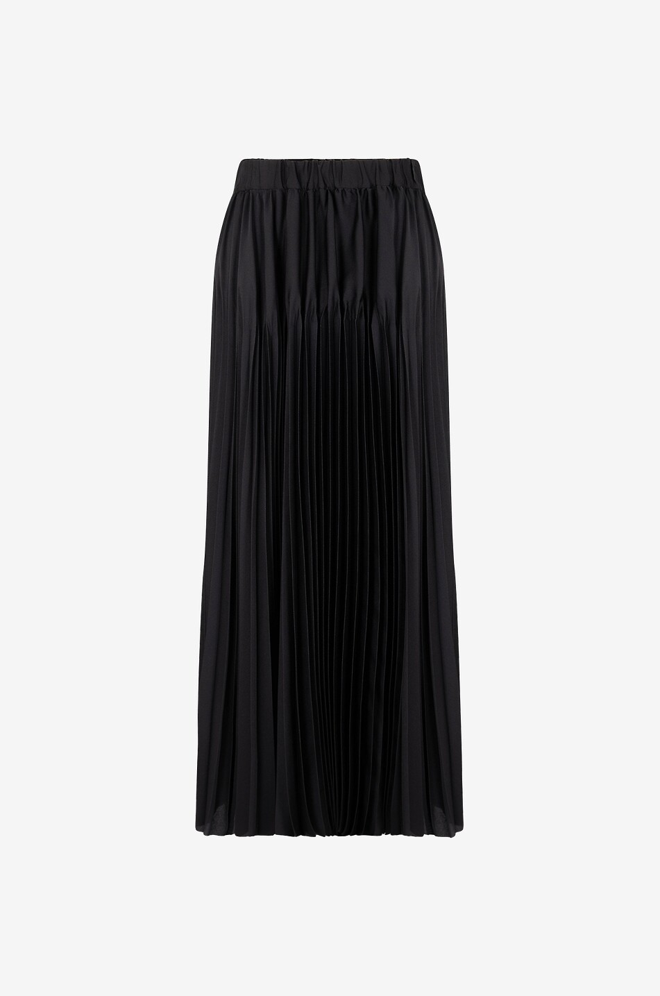Jupe longue plissée en sergé