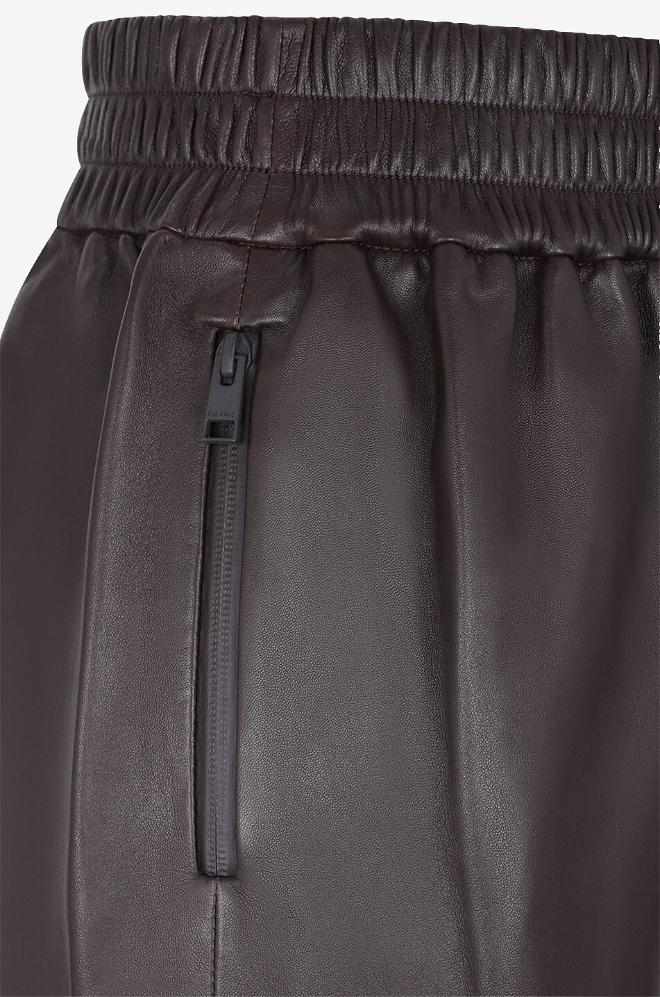FRAME Baggy leather trousers Women BROWN 4