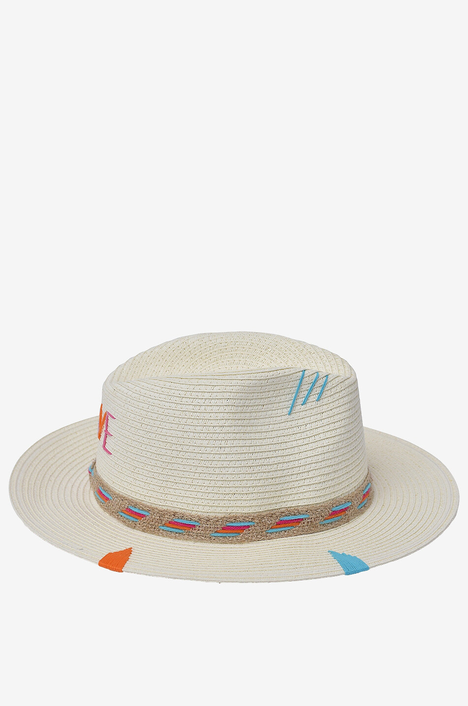 THE HAT GANG Love embroidered straw hat Women EGGSHELL 3