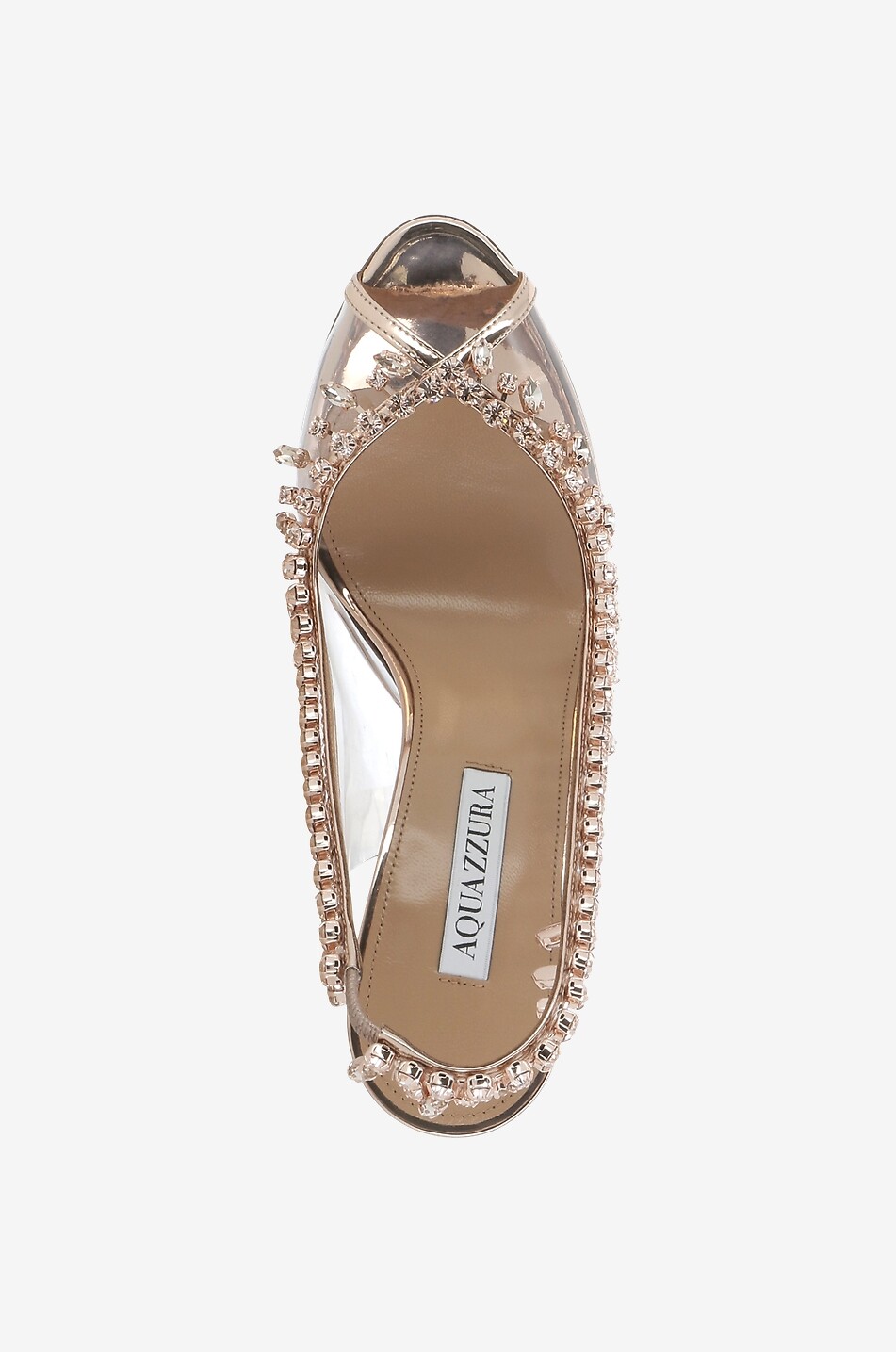 AQUAZZURA Temptation Crystal 105 plexiglass open-toe sandals Women GOLDEN 5