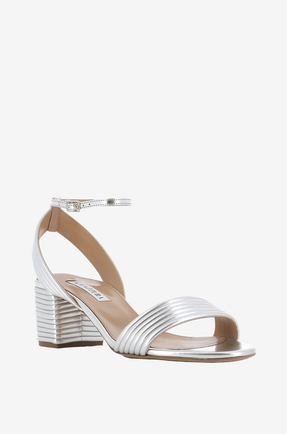 AQUAZZURA Silberne Sandalen mit Blockabsatz Sundance 50 Damen SILBER 1